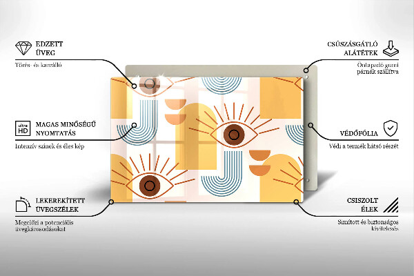 Sklo za varnú dosku Boho vzor očí