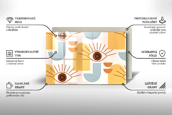 Sklo za varnú dosku Boho vzor očí