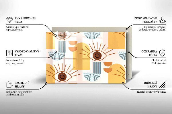 Sklo za varnú dosku Boho vzor očí