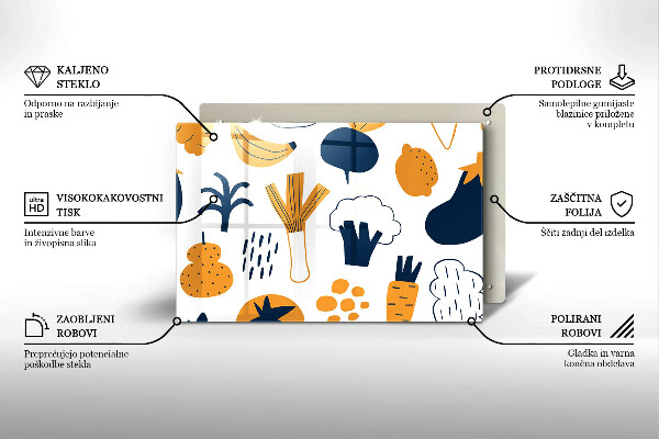 Sklo za varnú dosku Jedlo ilustrácie