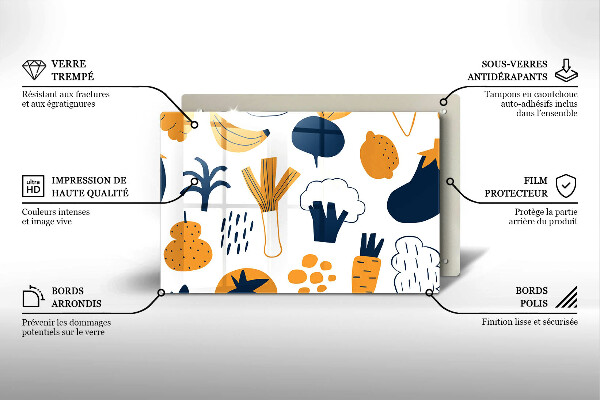 Sklo za varnú dosku Jedlo ilustrácie