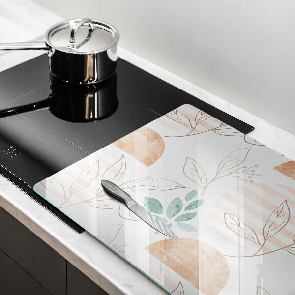 Sklo za varnú dosku Vzor boho listov
