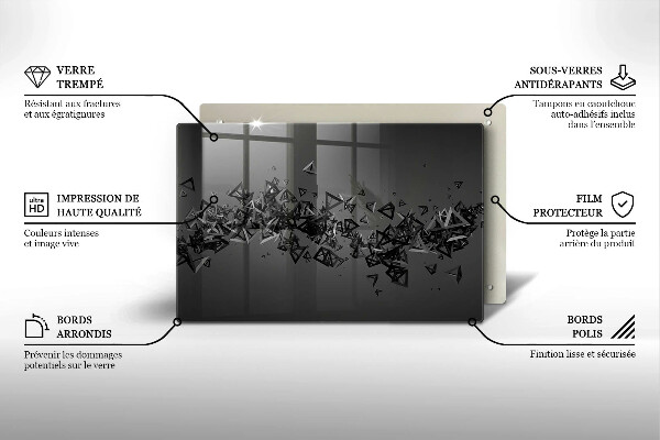 Kryt na indukčnú dosku Abstraktné 3D tvary