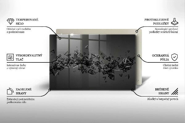 Kryt na indukčnú dosku Abstraktné 3D tvary