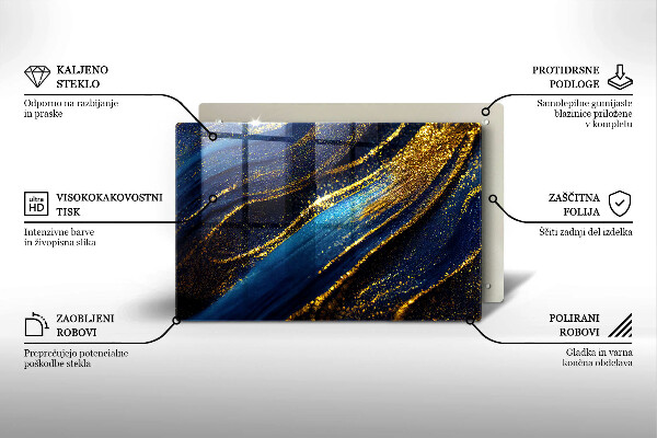 Krycia doska na sporák Námornícka modrá abstrakcia