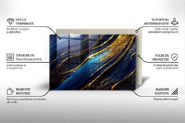 Krycia doska na sporák Námornícka modrá abstrakcia