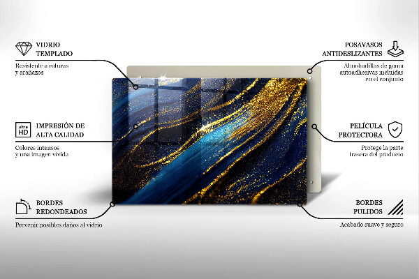 Krycia doska na sporák Námornícka modrá abstrakcia