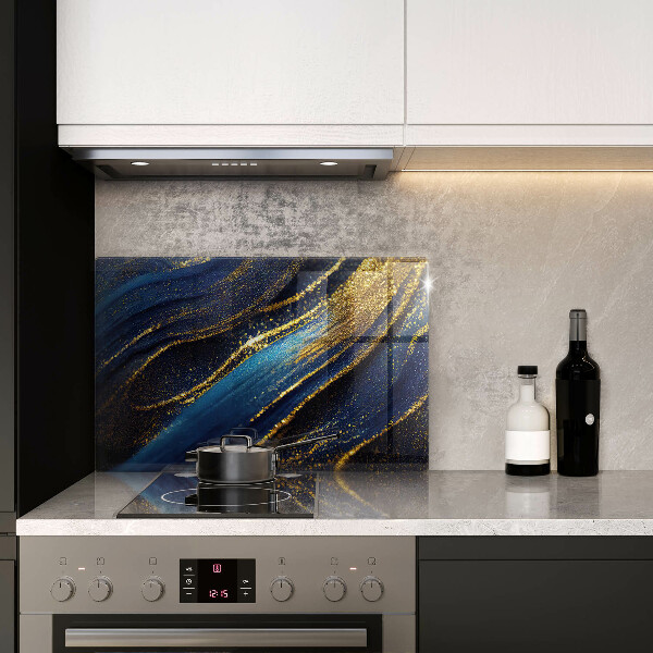 Krycia doska na sporák Námornícka modrá abstrakcia