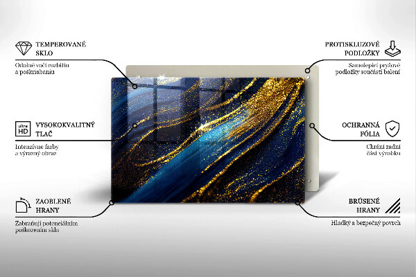 Krycia doska na sporák Námornícka modrá abstrakcia