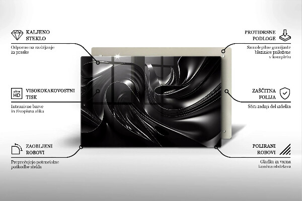 Krycia doska na sporák Abstraktná čierna hmota