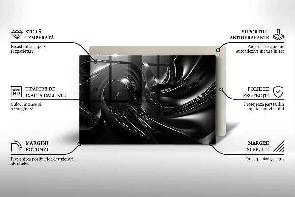 Krycia doska na sporák Abstraktná čierna hmota