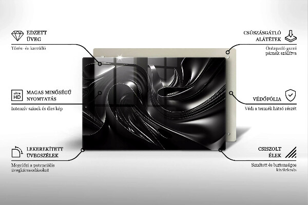Krycia doska na sporák Abstraktná čierna hmota