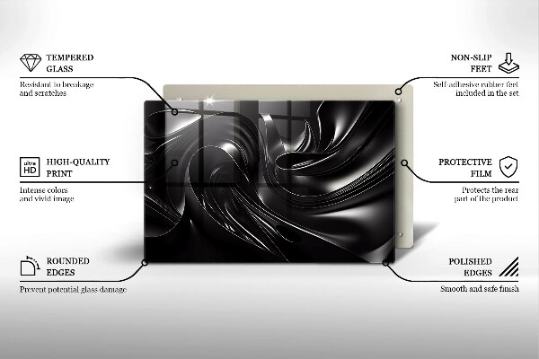 Krycia doska na sporák Abstraktná čierna hmota