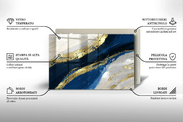 Krycia doska na sporák Textúra so zlatom
