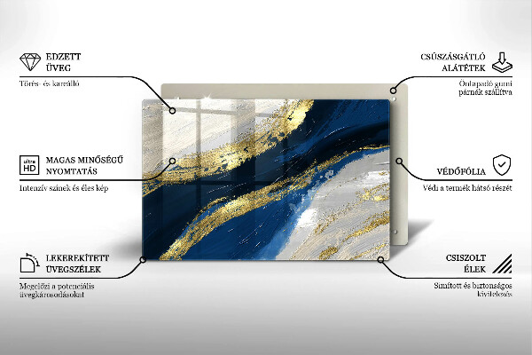 Krycia doska na sporák Textúra so zlatom