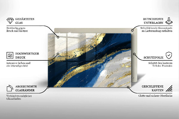 Krycia doska na sporák Textúra so zlatom
