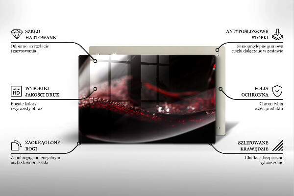 Krycia doska na sporák Červené víno v pohári
