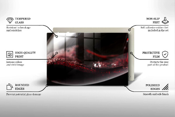 Krycia doska na sporák Červené víno v pohári