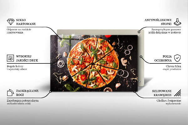 Sklo za varnú dosku Pizza s hubami