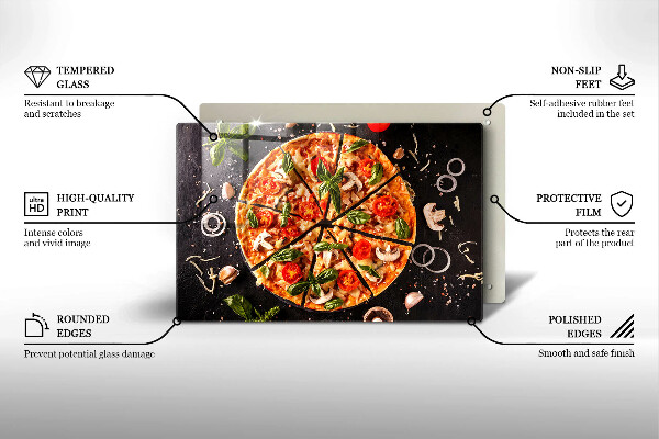 Sklo za varnú dosku Pizza s hubami