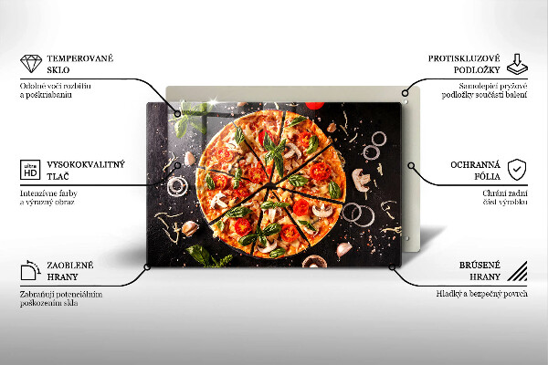 Sklo za varnú dosku Pizza s hubami