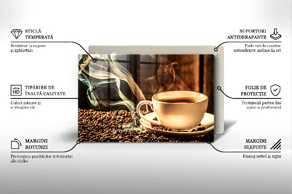 Sklo za varnú dosku Šálka a kávové zrná