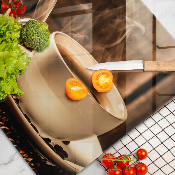 Sklo za varnú dosku Šálka a kávové zrná