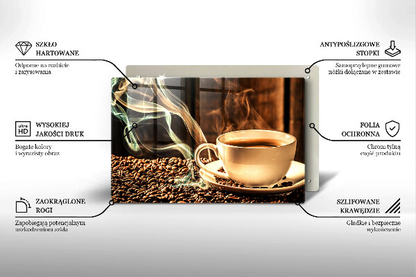 Sklo za varnú dosku Šálka a kávové zrná