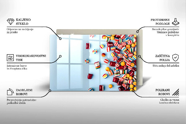 Sklo za varnú dosku Farebné cukríky