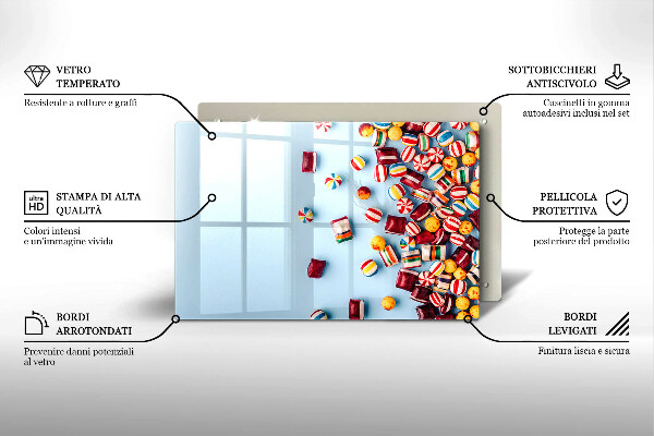 Sklo za varnú dosku Farebné cukríky