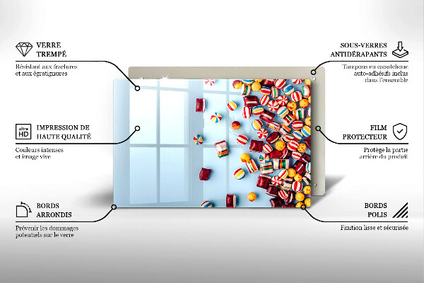 Sklo za varnú dosku Farebné cukríky
