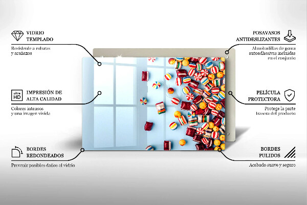 Sklo za varnú dosku Farebné cukríky