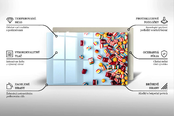Sklo za varnú dosku Farebné cukríky