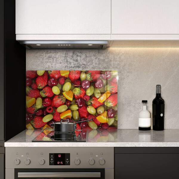 Sklenený kryt za sporák Letné ovocie