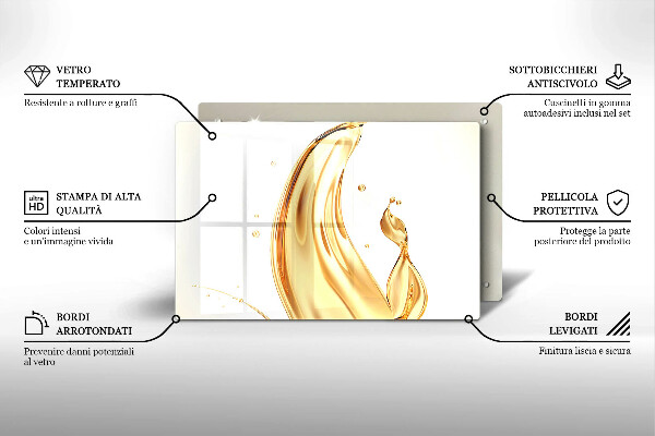 Sklenený kryt za sporák olivový olej