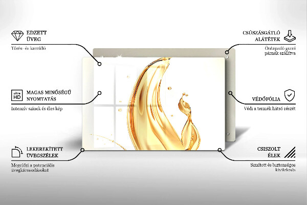 Sklenený kryt za sporák olivový olej