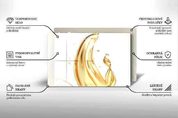 Sklenený kryt za sporák olivový olej