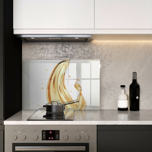 Sklenený kryt za sporák olivový olej