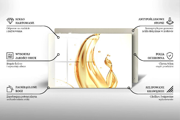 Sklenený kryt za sporák olivový olej