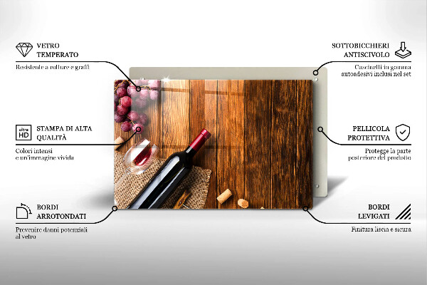 Tvrdené sklo za varnú dosku Fľaša červeného vína