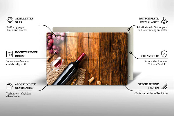 Tvrdené sklo za varnú dosku Fľaša červeného vína