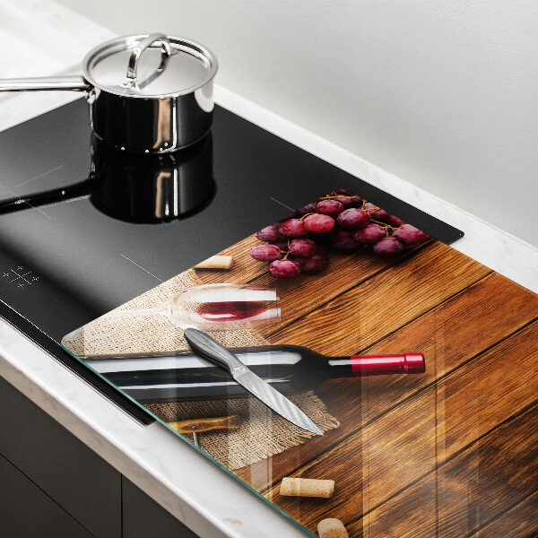 Tvrdené sklo za varnú dosku Fľaša červeného vína