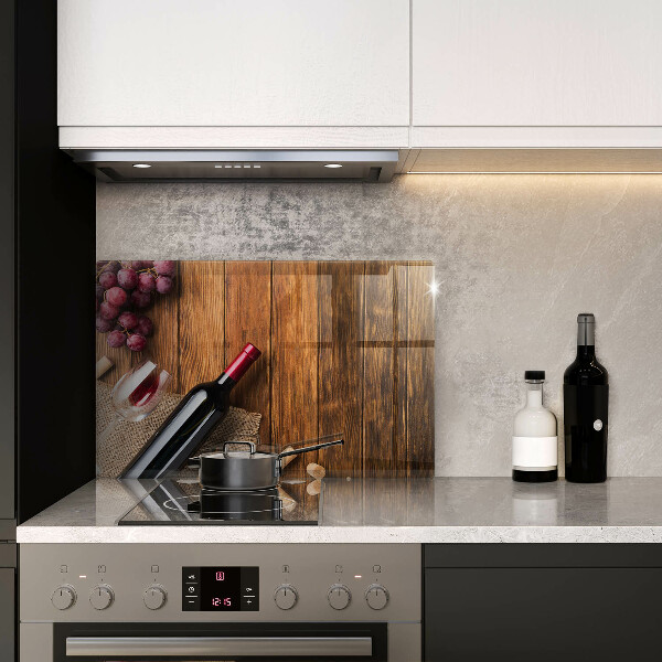 Tvrdené sklo za varnú dosku Fľaša červeného vína