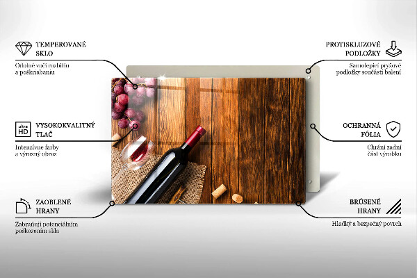 Tvrdené sklo za varnú dosku Fľaša červeného vína
