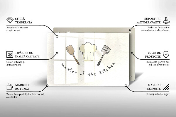 Tvrdené sklo za varnú dosku Master of the Kitchen