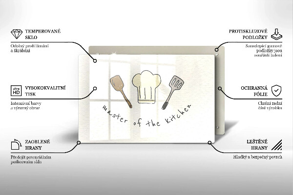Tvrdené sklo za varnú dosku Master of the Kitchen