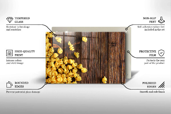 Tvrdené sklo za varnú dosku Cestoviny na stole