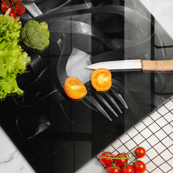 Tvrdené sklo za varnú dosku Čierne cestoviny Tagliatelle