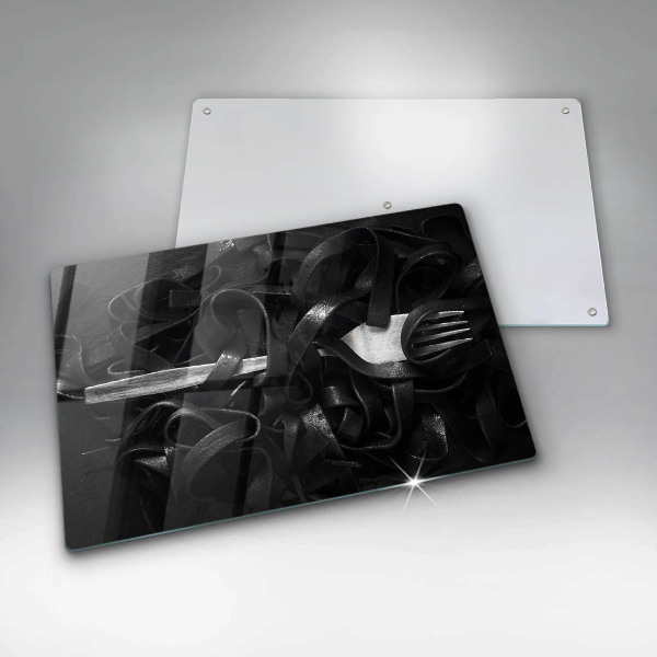 Tvrdené sklo za varnú dosku Čierne cestoviny Tagliatelle