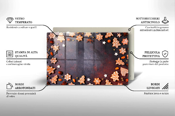Tvrdené sklo za varnú dosku Perníkové Vianoce
